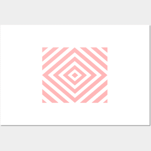 Abstract geometric pattern - pink and white. Posters and Art